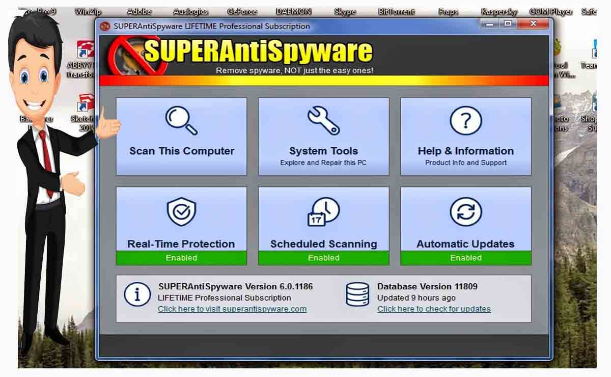 Superantispyware Professional key screen