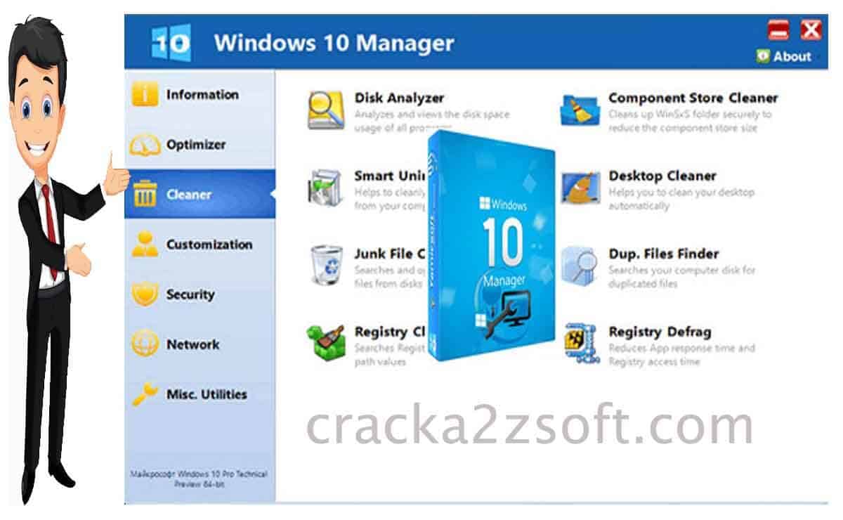 Yamicsoft Windows 10 Manager screen