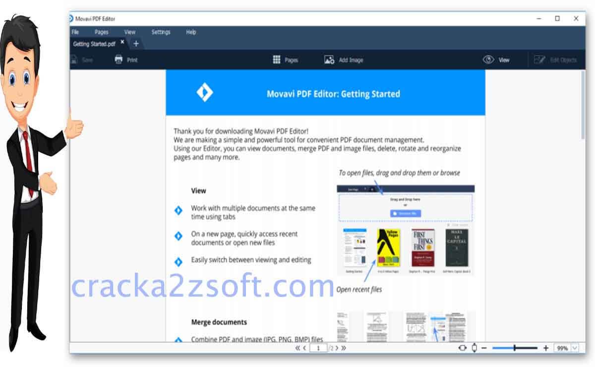 Movavi PDF Editor screen