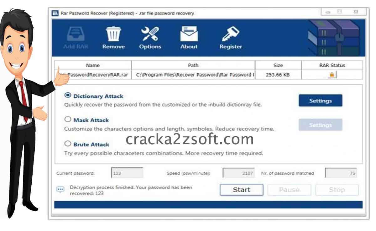 RAR Password Recover Crack screenshot