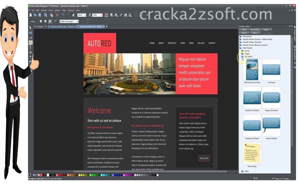 Xara Web Designer Premium screen
