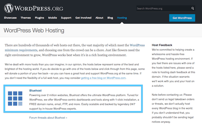 WordPress-recommends-bleuhost-hosting